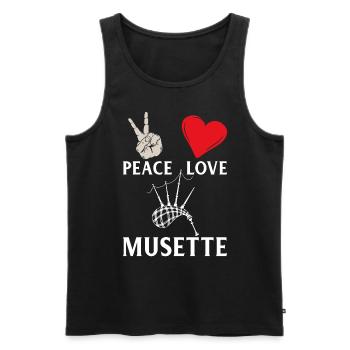 Peace Love Musette Baroque Musette - Männer Premium Bio Tank Top - Schwarz - Vorne - Michal (187cm)