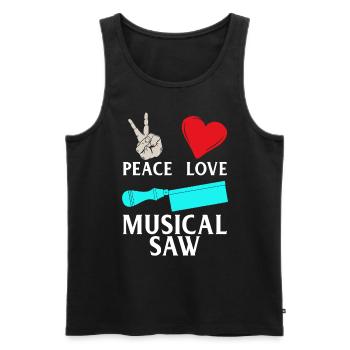 Peace Love Instrument de musique De scie musicale - Débardeur bio Premium Homme - noir - Devant - Michal (187cm)