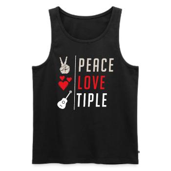 Peace Love Tiple Musical Instrument - Männer Premium Bio Tank Top - Schwarz - Vorne - Michal (187cm)