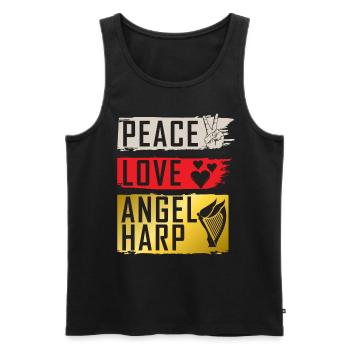 Peace Love Angel Harp Harp Players - Männer Premium Bio Tank Top - Schwarz - Vorne - Michal (187cm)