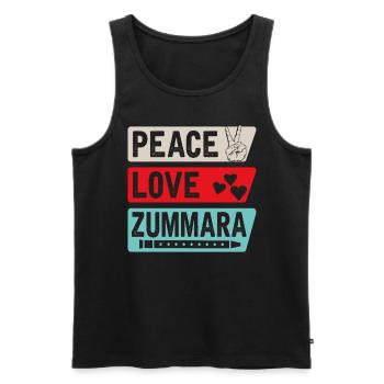Peace Love Zummara Musical Instrument - Männer Premium Bio Tank Top - Schwarz - Vorne - Michal (187cm)