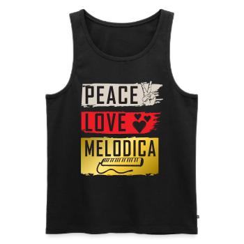 Peace Love Melodica Musical Instrument - Männer Premium Bio Tank Top - Schwarz - Vorne - Michal (187cm)
