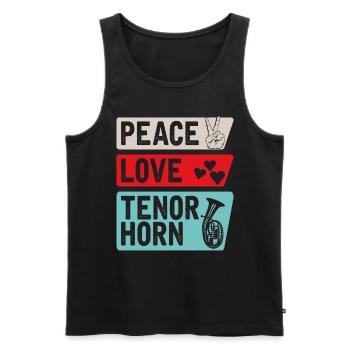 Peace Love Tenor Horn Marching Band - Débardeur bio Premium Homme - noir - Devant - Michal (187cm)