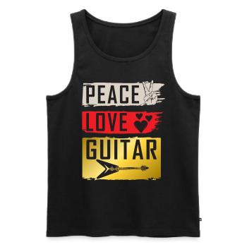 Peace Love Guitaristes d’instruments de guitare - Débardeur bio Premium Homme - noir - Devant - Michal (187cm)