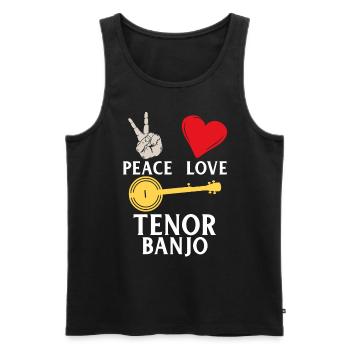 Peace Love Tenor Banjo Music Instrument - Männer Premium Bio Tank Top - Schwarz - Vorne - Michal (187cm)