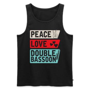 Peace Love Instrument de contrebasson - Débardeur bio Premium Homme - noir - Devant - AI Model Male 178 light (178cm)