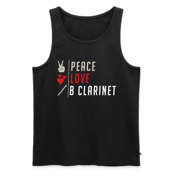 Peace Love B Clarinet Musical Instrument - Männer Premium Bio Tank Top - Schwarz - Vorne - Michal (187cm)