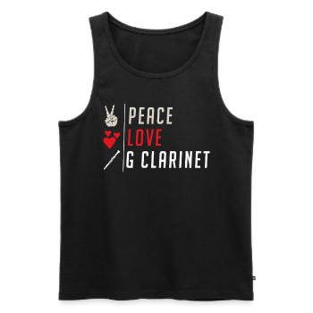 Peace Love G Clarinet Musical Instrument - Männer Premium Bio Tank Top - Schwarz - Vorne - Michal (187cm)