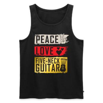 Five-Neck Guitar Musical Instrument - Männer Premium Bio Tank Top - Schwarz - Vorne - AI Model Male 178 light (178cm)