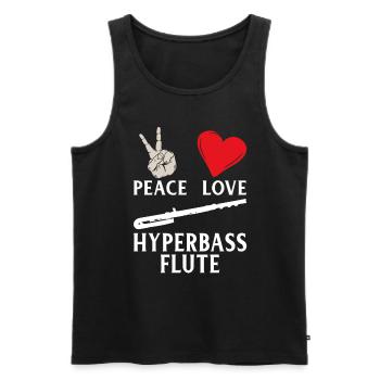 Peace Love Hyperbass Flute Instrument - Männer Premium Bio Tank Top - Schwarz - Vorne - Michal (187cm)