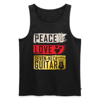 Peace Love Instrument de guitare à sept manches - Débardeur bio Premium Homme - noir - Devant - Michal (187cm)