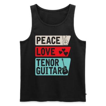 Peace Love Ténor Guitare Instrument de Musique - Débardeur bio Premium Homme - noir - Devant - Michal (187cm)