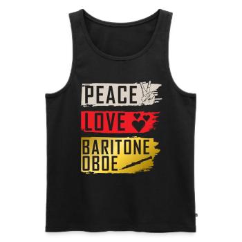 Peace Love Baryton Hautbois Instrument - Débardeur bio Premium Homme - noir - Devant - AI Model Male 178 light (178cm)