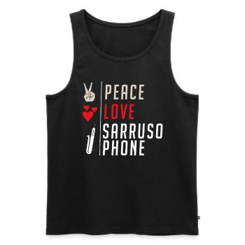Sarrusophone Instrument de musique à vent en bois - Débardeur bio Premium Homme - noir - Devant - Michal (187cm)