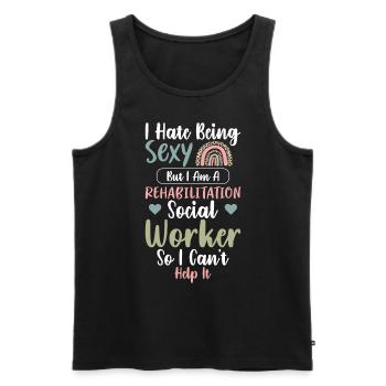 Rehabilitation Social Worker Occupation Job Rehab - Männer Premium Bio Tank Top - Schwarz - Vorne - AI Model Male 178 light (178cm)