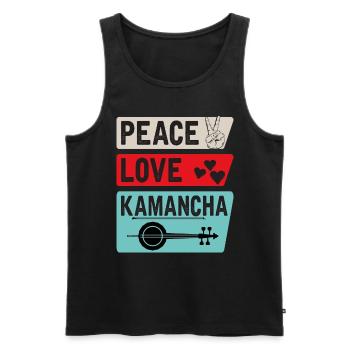 Peace Love Kamancha Musical Instrument - Männer Premium Bio Tank Top - Schwarz - Vorne - Michal (187cm)