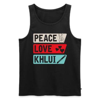 Peace Love Khlui Musical Instrument - Männer Premium Bio Tank Top - Schwarz - Vorne - Michal (187cm)