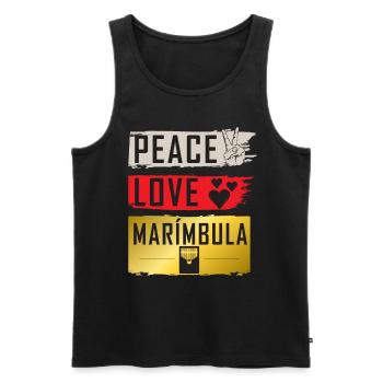 Peace Love Marímbula Musical Instrument - Männer Premium Bio Tank Top - Schwarz - Vorne - Michal (187cm)