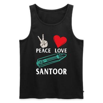 Peace Love Santoor Music Instrument - Männer Premium Bio Tank Top - Schwarz - Vorne - Michal (187cm)