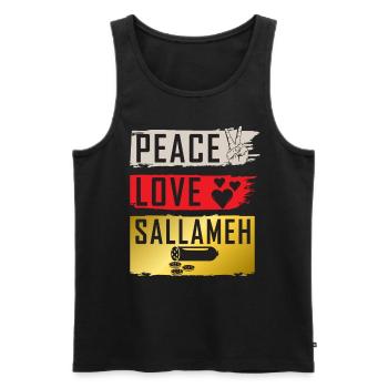Peace Love Sallameh Music Instrument - Männer Premium Bio Tank Top - Schwarz - Vorne - Michal (187cm)