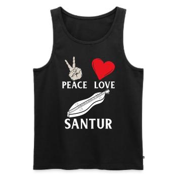 Peace Love Santur Music Instrument - Männer Premium Bio Tank Top - Schwarz - Vorne - Michal (187cm)