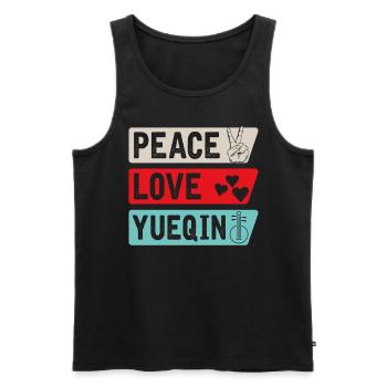 Peace Love Yueqin Instrument - Débardeur bio Premium Homme - noir - Devant - AI Model Male 178 light (178cm)