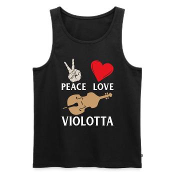 Peace Love Violotta Music Instrument - Männer Premium Bio Tank Top - Schwarz - Vorne - Michal (187cm)