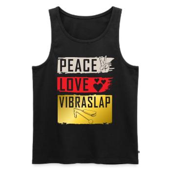 Peace Love Vibraslap Instrument - Débardeur bio Premium Homme - noir - Devant - AI Model Male 178 light (178cm)