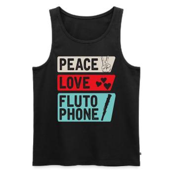Peace Love Flutophone Instrument - Débardeur bio Premium Homme - noir - Devant - AI Model Male 178 light (178cm)