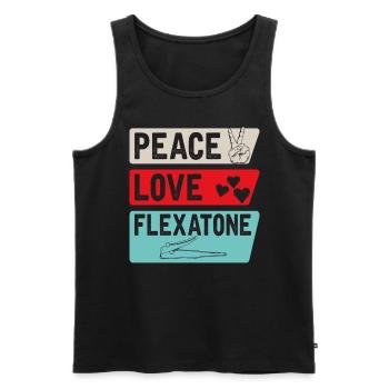 Peace Love Flexatone Music Instrument - Männer Premium Bio Tank Top - Schwarz - Vorne - Michal (187cm)