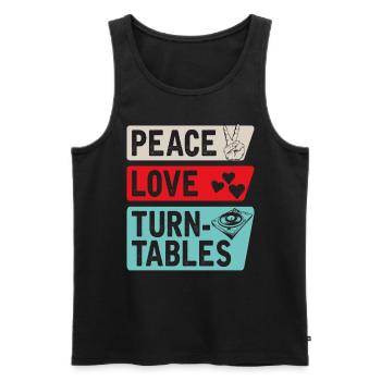Peace Love Turntables Music Instrument - Männer Premium Bio Tank Top - Schwarz - Vorne - Michal (187cm)