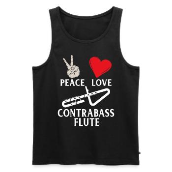 Peace Love Contrabass Flute Instrument - Männer Premium Bio Tank Top - Schwarz - Vorne - AI Model Male 178 light (178cm)