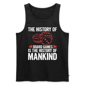 The History Of Board Games Strategy Dice Chess - Männer Premium Bio Tank Top - Schwarz - Vorne - Michal (187cm)