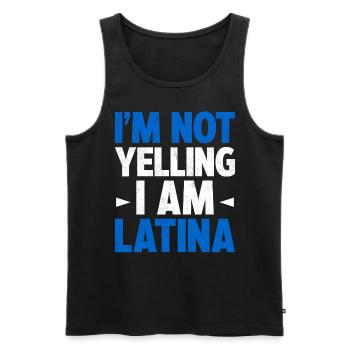 Je ne crie pas Je suis Latina Amérique latine Latina - Débardeur bio Premium Homme - noir - Devant - AI Model Male 178 light (178cm)