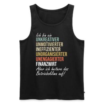 Finanzbeamter Finanzmanager Geld Job Arbeit - Männer Premium Bio Tank Top - Schwarz - Vorne - Michal (187cm)