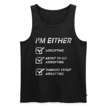 Airsofting Lovers Funny Airsofting Quotes - Men's Premium Organic Tank Top - black - Front - Michal (187cm)