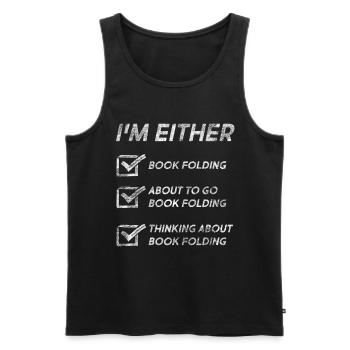 Book Folding Funny Book Folding Quotes - Men's Premium Organic Tank Top - black - Front - Michal (187cm)