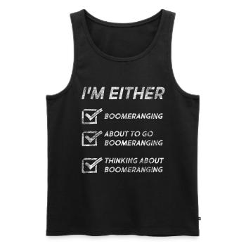 Boomeranging Funny Boomeranging Quotes - Männer Premium Bio Tank Top - Schwarz - Vorne - Michal (187cm)