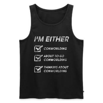 Funny Conworlding Quotes Conworlding Love Conworld - Men's Premium Organic Tank Top - black - Front - Michal (187cm)