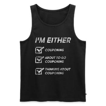 Funny Couponing Quotes Couponing Lovers Coupons - Men's Premium Organic Tank Top - black - Front - Michal (187cm)