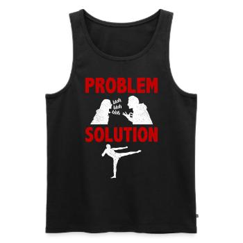 Kickboxing Kickboxer Problème Solution Hobby - Débardeur bio Premium Homme - noir - Devant - AI Model Male 178 light (178cm)
