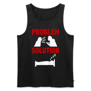 Sieste, Sleepy Head Problem Solution Hobby - Débardeur bio Premium Homme - noir - Devant - AI Model Male 178 light (178cm)
