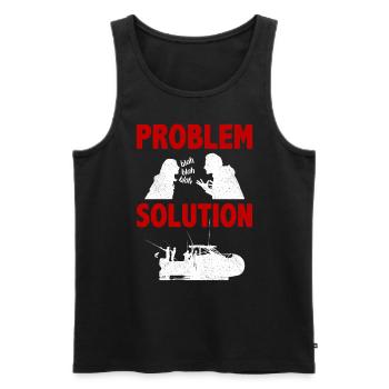Offshore Fishing Fisherman Problem Solution Hobby - Männer Premium Bio Tank Top - Schwarz - Vorne - AI Model Male 178 light (178cm)