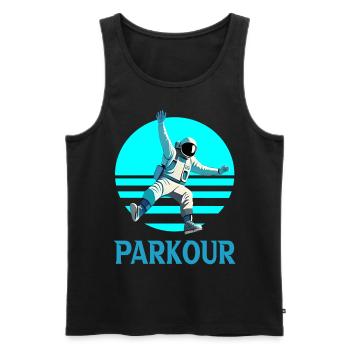 Parkour - Männer Premium Bio Tank Top - Schwarz - Vorne - AI Model Male 178 light (178cm)