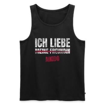 Aikido Ich Liebe Zeitvertreib Hobby - Männer Premium Bio Tank Top - Schwarz - Vorne - AI Model Male 178 light (178cm)