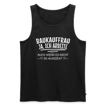 Baukauffrau Bauprojektmanagerin Lustige Arbeiter - Männer Premium Bio Tank Top - Schwarz - Vorne - Michal (187cm)