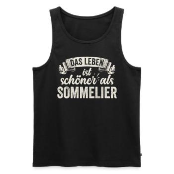 Lustige Sommelier Verkostung Weinkeller Weinprobe - Männer Premium Bio Tank Top - Schwarz - Vorne - AI Model Male 178 light (178cm)