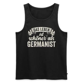 Lustige Germanist Sprache Literatur Grammatik - Männer Premium Bio Tank Top - Schwarz - Vorne - Michal (187cm)