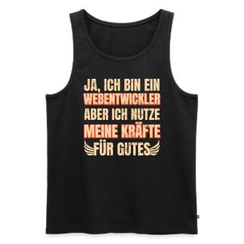 Webentwickler Programmierer Informatiker - Männer Premium Bio Tank Top - Schwarz - Vorne - Michal (187cm)
