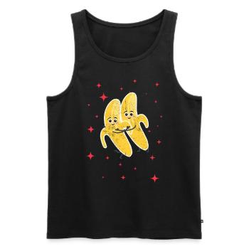 Cute Banana Couple Hugging Banana Fruits Lovers - Männer Premium Bio Tank Top - Schwarz - Vorne - AI Model Male 178 light (178cm)
